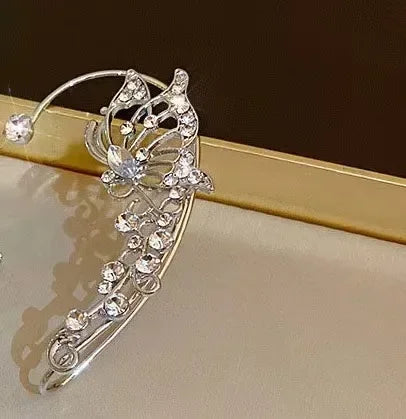 Zircon Butterfly No Piercing Clip-On Earrings