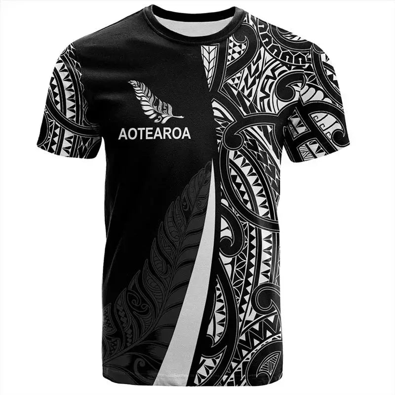 New Zealand Men’s 3D Printed Rugby T-Shirt | Quick-Dry Sports Tee
