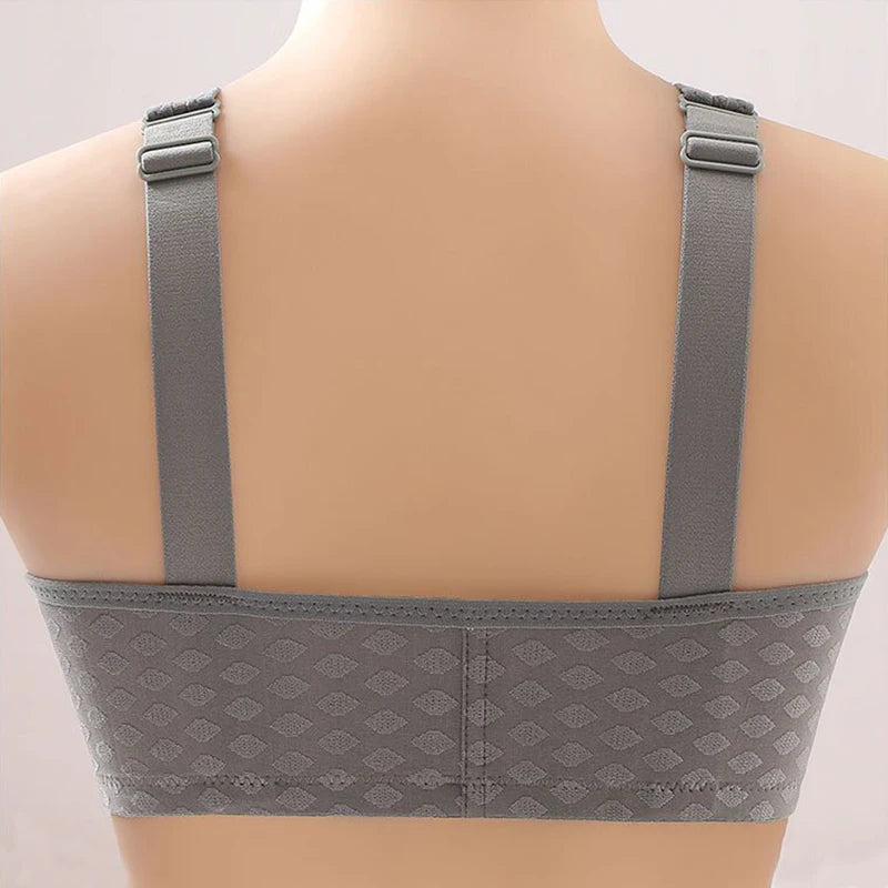 FallSweet Plus Size Front Closure Seamless Push-Up Bralette | Plaid Print, Wireless Comfort Bras