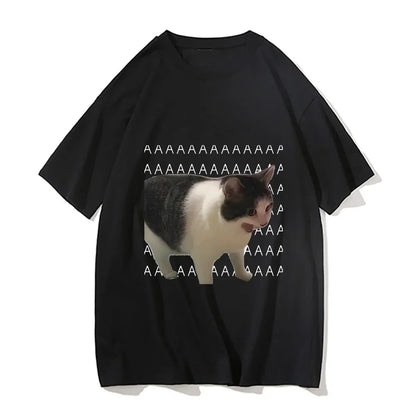 Funny Sad Crying Cat Meme T-Shirt | Casual Harajuku Summer Tee (Unisex)