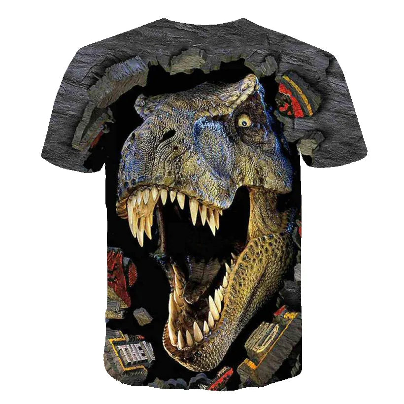 Kids Dinosaur Cartoon T-Shirt | Baby Boys &amp; Girls Summer Short Sleeve Tee