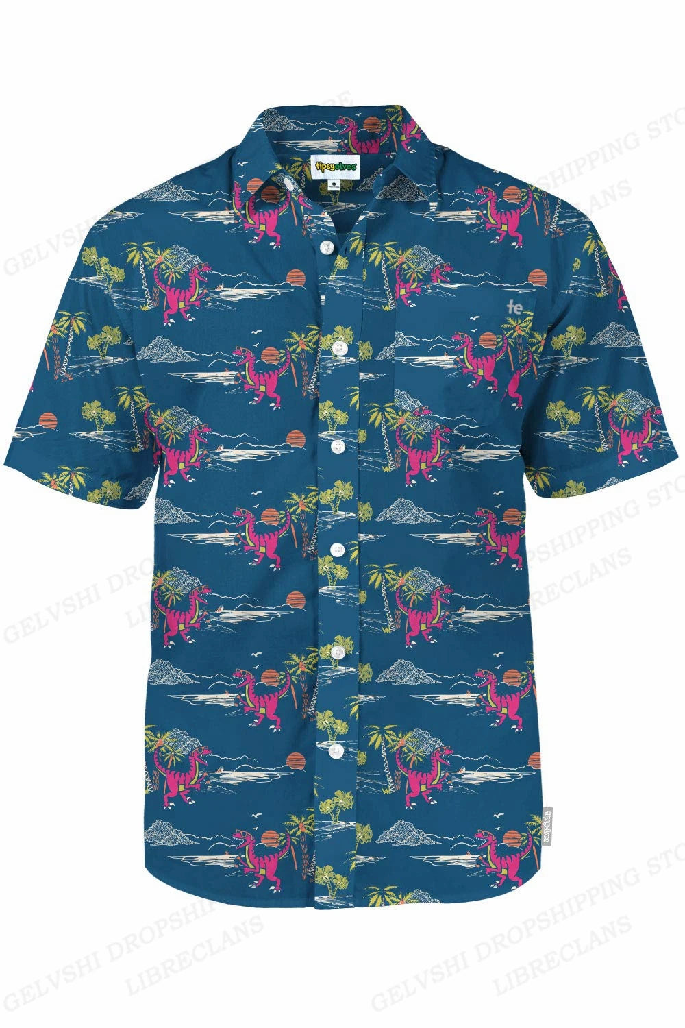 Duck 3D Print Casual Lapel Shirt | Unisex Beach Vacation Short Sleeve Blouse