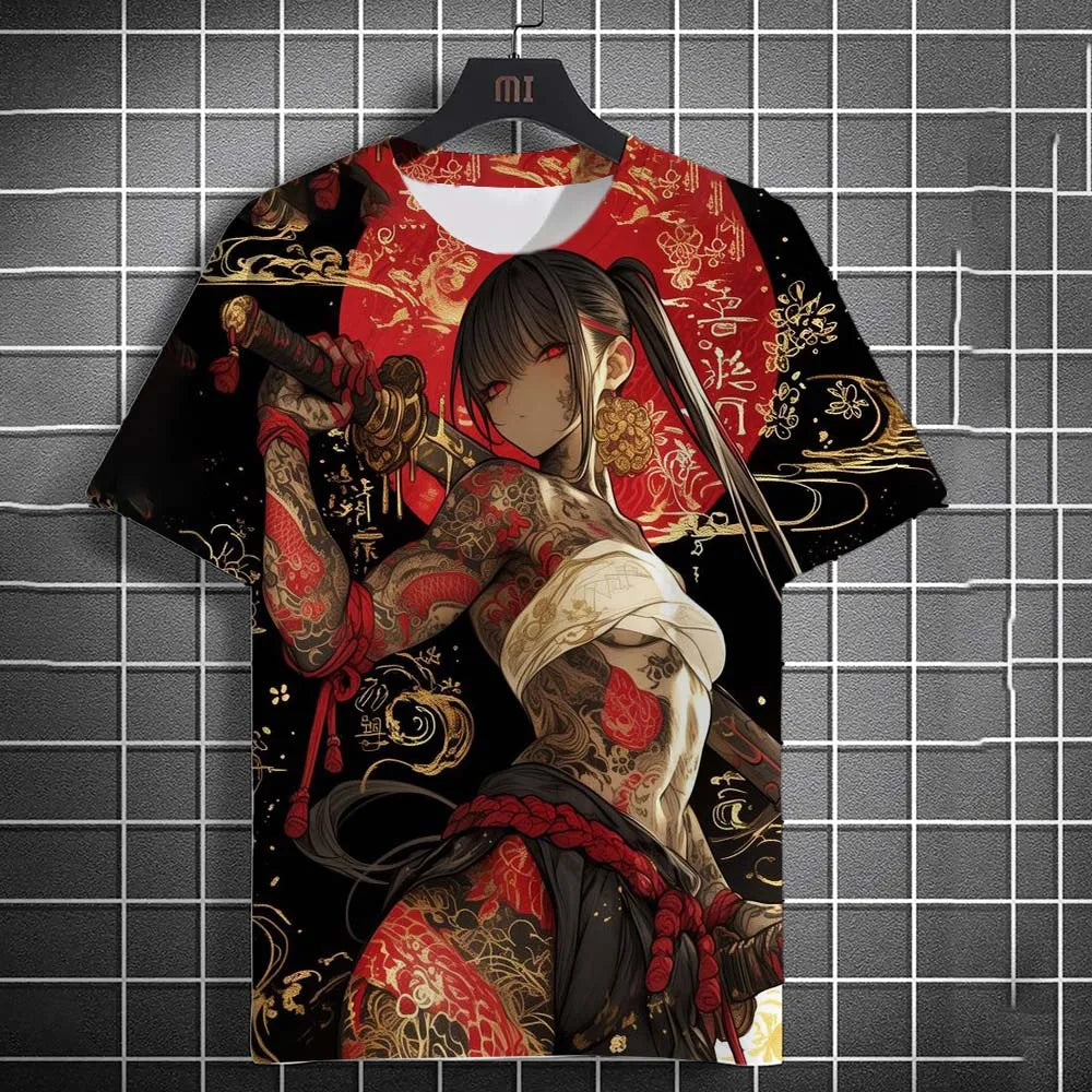 Cartoon Sexy Girl 3D Print Oversized T-Shirt