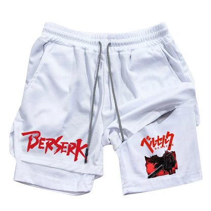 Anime Berserk Print Men’s 2-in-1 Running Shorts