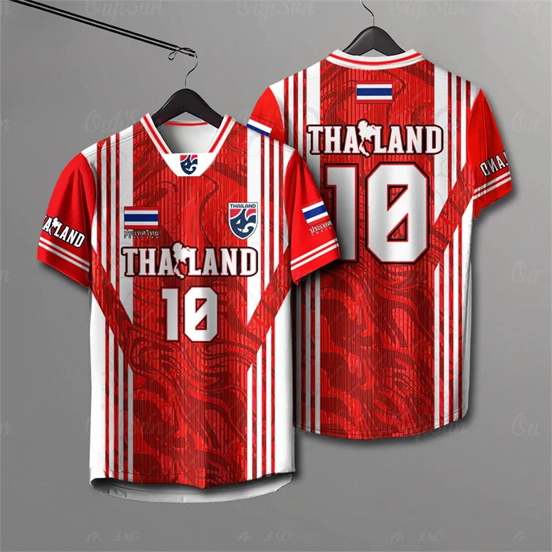 Elephants Thailand 3D Printed Rugby T-Shirt | Summer Breathable Short Sleeve Unisex Tee