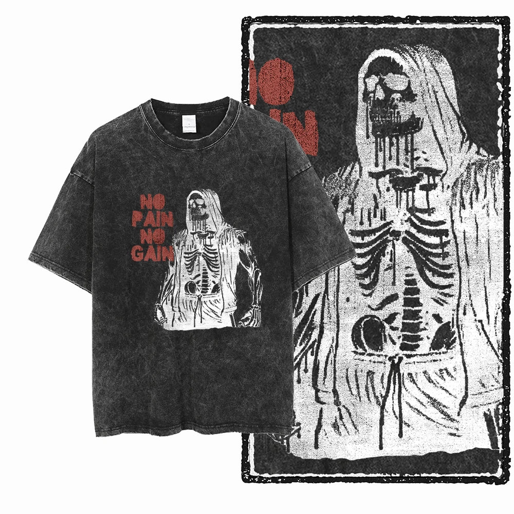 Bodybuilding Acid-Washed Graphic T-Shirt | Vintage Streetwear Unisex Tee