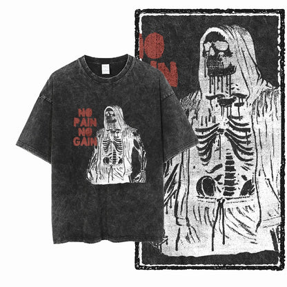 Bodybuilding Acid-Washed Graphic T-Shirt | Vintage Streetwear Unisex Tee