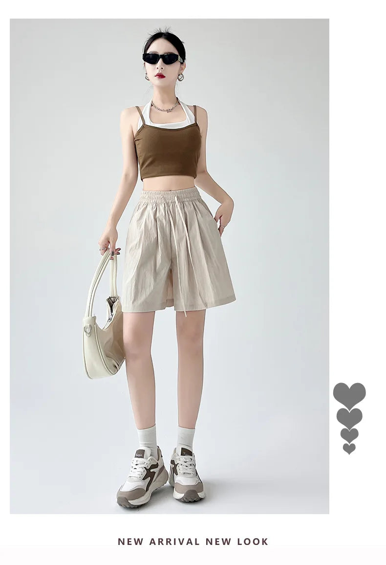Women’s Summer Casual High-Waist Shorts | Soft Loose Beach Shorts with Pockets