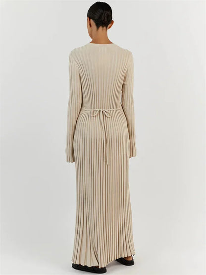 Tossy Lace-Up Knit Maxi Dress for Women