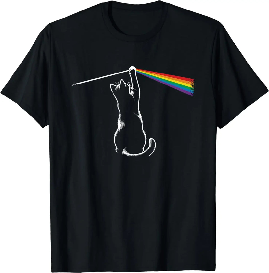 Funny Cat Rock Graphic T-Shirt | Casual Streetwear Cartoon Tee for Women