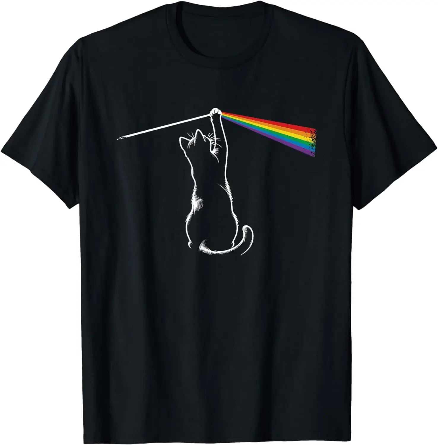 Funny Cat Rock Graphic T-Shirt | Casual Streetwear Cartoon Tee for Women