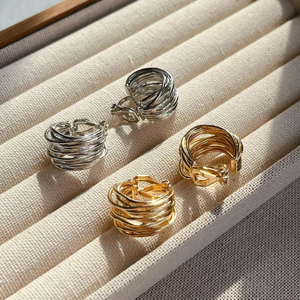 Simple Geometric Clip-On Ear Cuff for Women