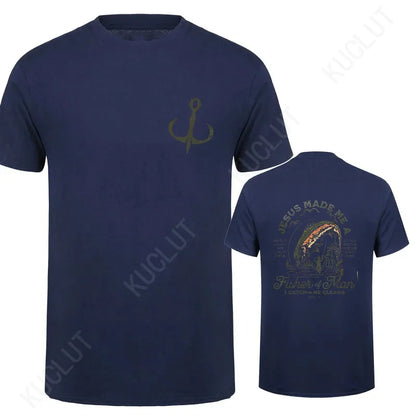 Christian Shirts for Men Christian T Shirts Fisher of Men TShirts Gift for Men Jesus Bible Verse Shirt Dad Birthday Gift Tops