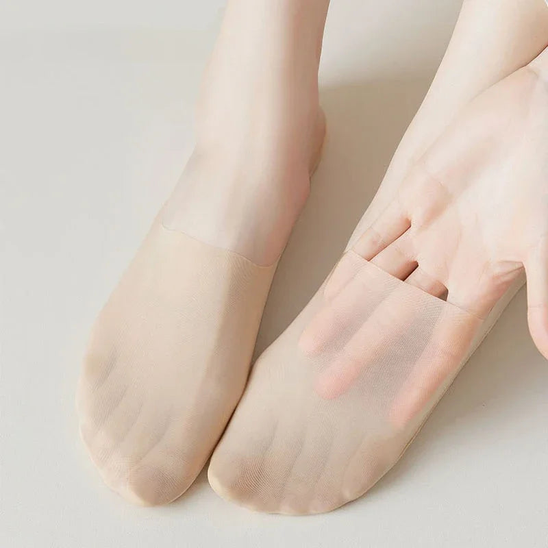 5 Pairs Ultra-Thin Short Socks Invisible, Anti-Slip, Ice Silk