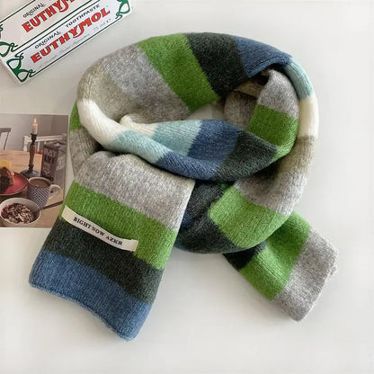 Rainbow Stripes Mohair Scarf