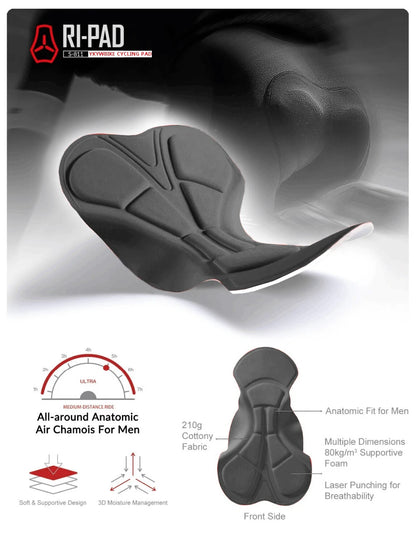 YKYWBIKE Cycling Bib Shorts Men Outdoor Wear Bike Ride 6 Hours Padded Riding Bib Tights Bicycle Men&