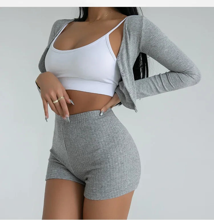 Women’s High-Waist A-Line Knit Shorts | Slim Sports &amp; Casual Wear