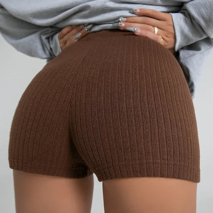 Women’s High-Waist A-Line Knit Shorts | Slim Sports &amp; Casual Wear