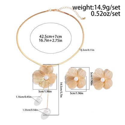 Romantic Pearl Flower Jewelry Set