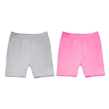 2Pcs Kids Girls Solid Color Cotton Leggings Safety Shorts