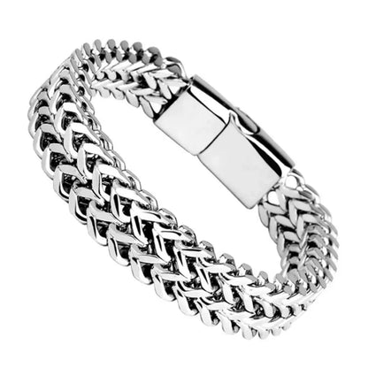 Stainless Steel Braided Fish Scale Bracelet