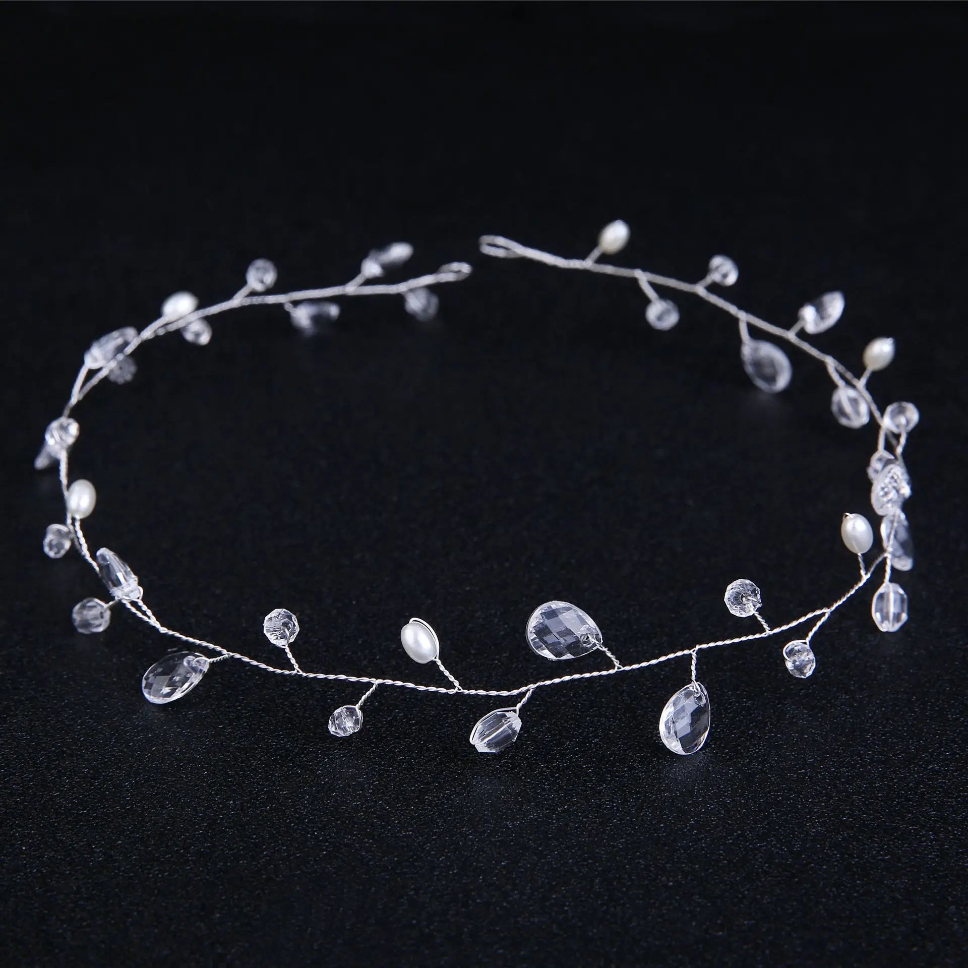 Elegant Crystal &amp; Pearl Bridal Headband for Women