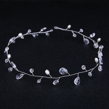 Elegant Crystal &amp; Pearl Bridal Headband for Women