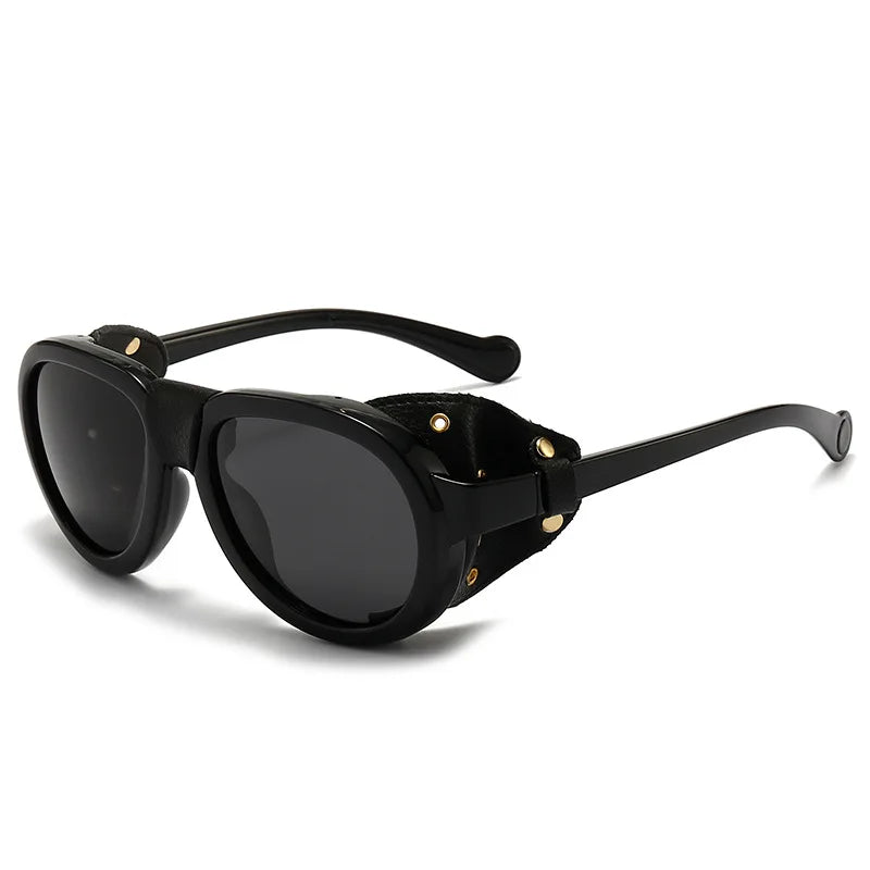 Oversized Men Polarized Sunglasses – Vintage Steampunk Design