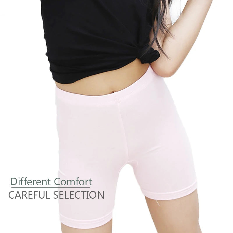 2Pcs Kids Girls Solid Color Cotton Leggings Safety Shorts