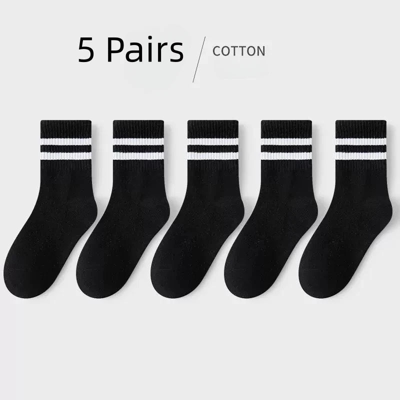 Horetong 5 Pairs Cotton Student Sport Socks