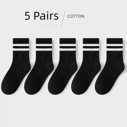 Horetong 5 Pairs Cotton Student Sport Socks