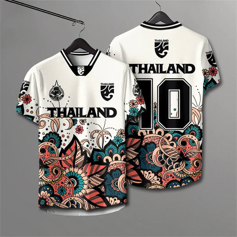 Elephants Thailand 3D Printed Rugby T-Shirt | Summer Breathable Short Sleeve Unisex Tee