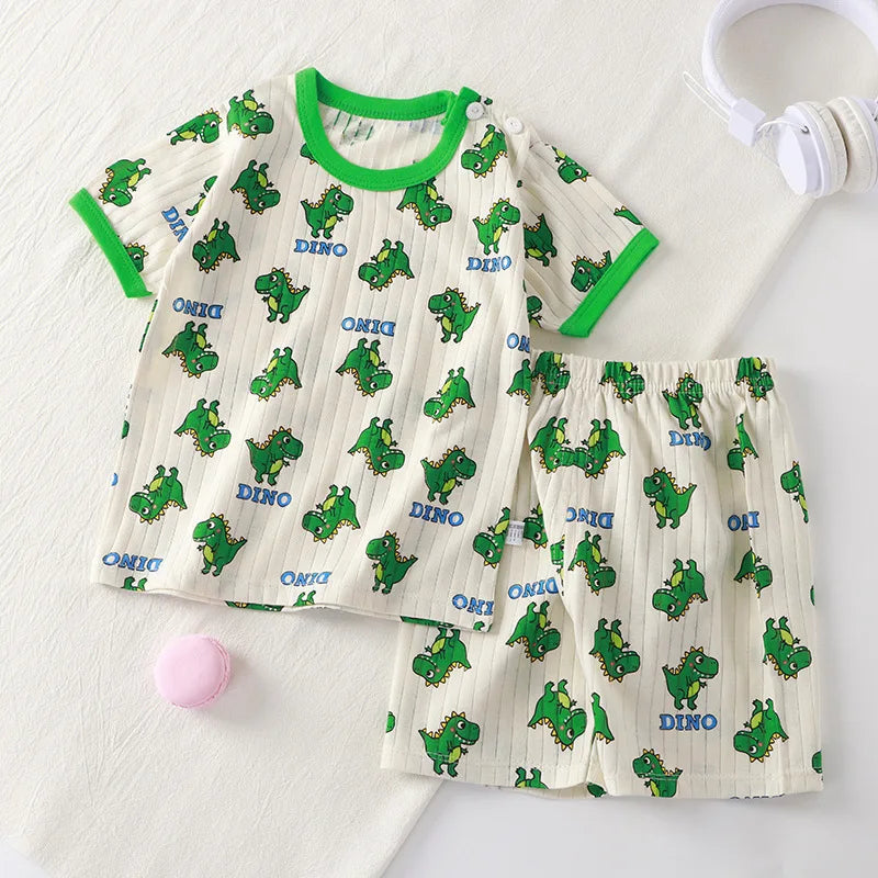 Kids Cartoon Summer Outfit – T-Shirt &amp; Shorts Set