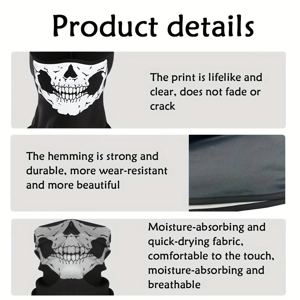 Motorcycle Skull Print Full Face Balaclava