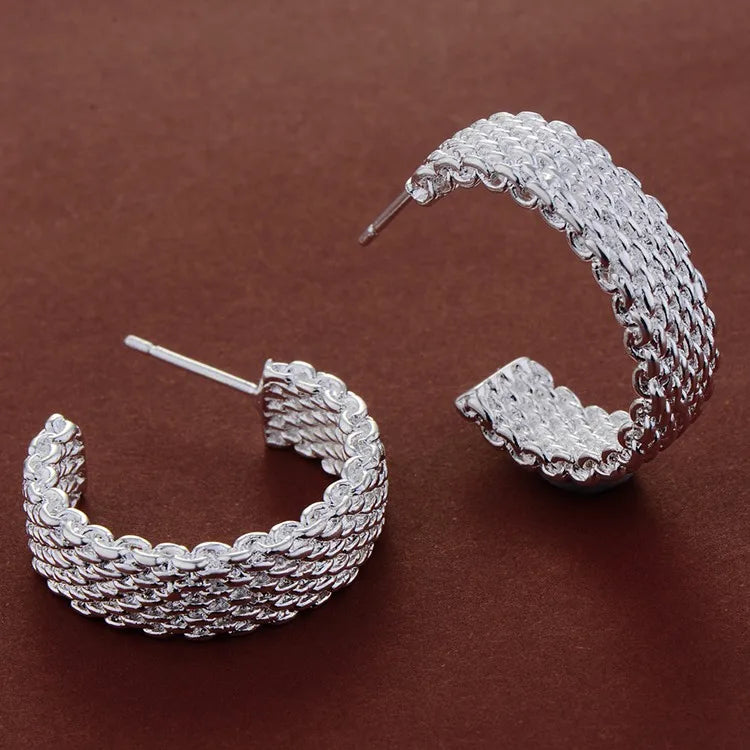 Sterling Silver Heart Stud Earrings for Women
