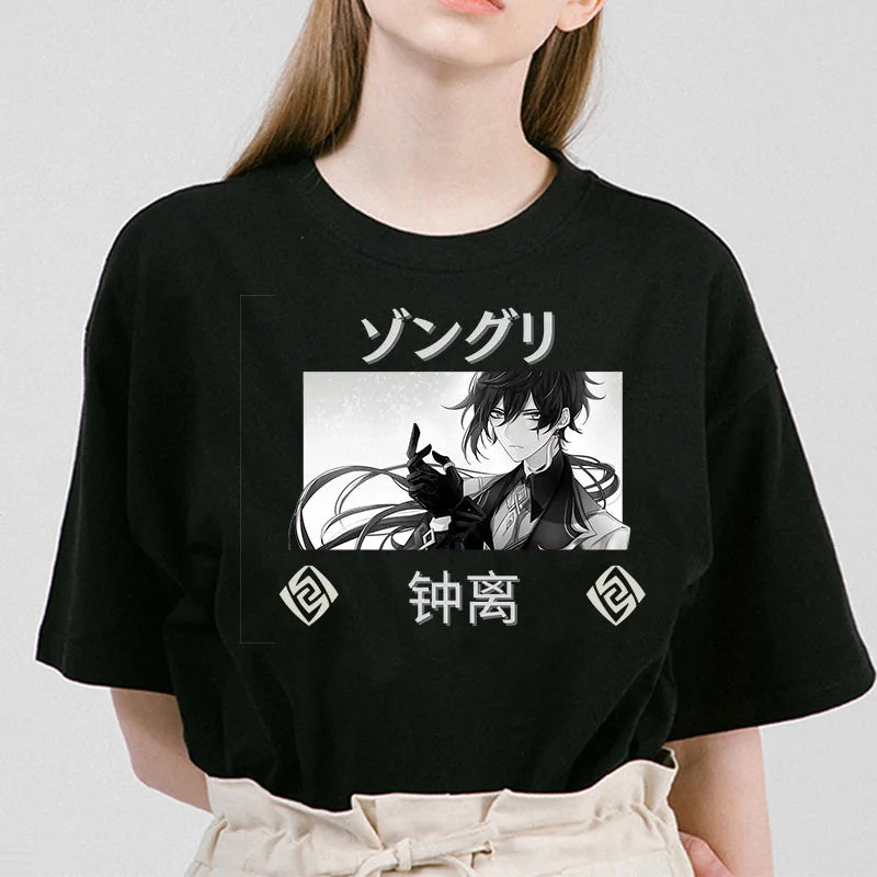 Women’s Genshin Impact Zhong Li T-Shirt | Cartoon Streetwear Tee