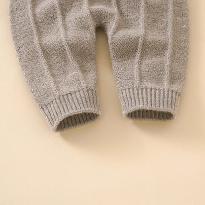 Fashion Knitted Baby Romper Set with Hat