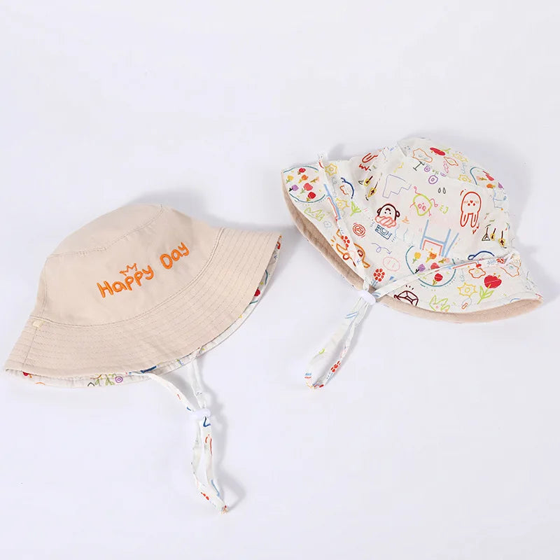 Double-Sided Baby Bucket Hat – Embroidered Summer Sun Cap