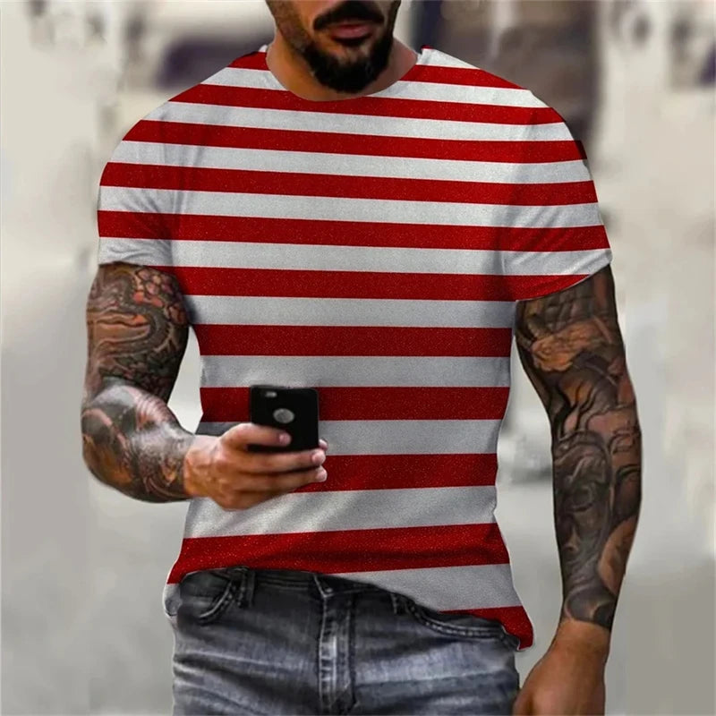 Unisex Oversized Stripe Print T-Shirt