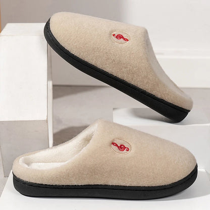 Casual Women’s Home Slippers | Warm &amp; Elegant Music Note Design