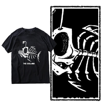 Bonefish Skull Deep Sea Fish Skeleton T-Shirt | Funny Fisherman Oversized Tee