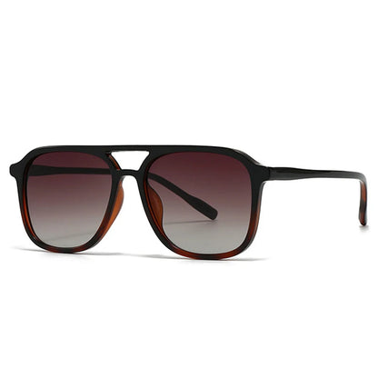 Retro Double Bridge Square Sunglasses – Fashion Gradient UV400 Shades
