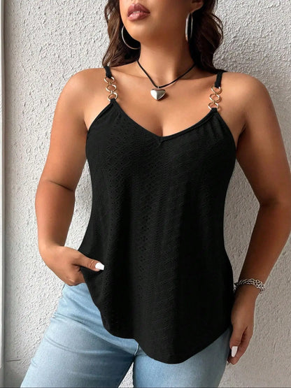 【Plus Size】 Snakeskin Print Tank Top, Casual Sleeveless Top for Daily Wear, Women&