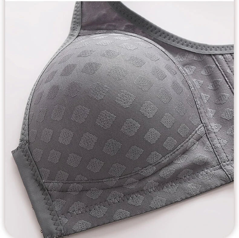 FallSweet Plus Size Front Closure Seamless Push-Up Bralette | Plaid Print, Wireless Comfort Bras