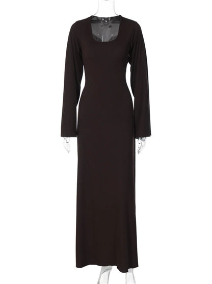 Fantoye Solid Lace-Up Flying Sleeve Loose Fit Dress