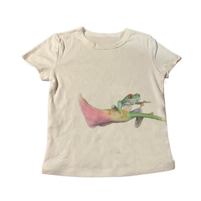 Vintage Y2K Baby Tee – Graphic Print Crop Top