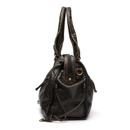 Vintage Large Capacity PU Leather Handbag for Women