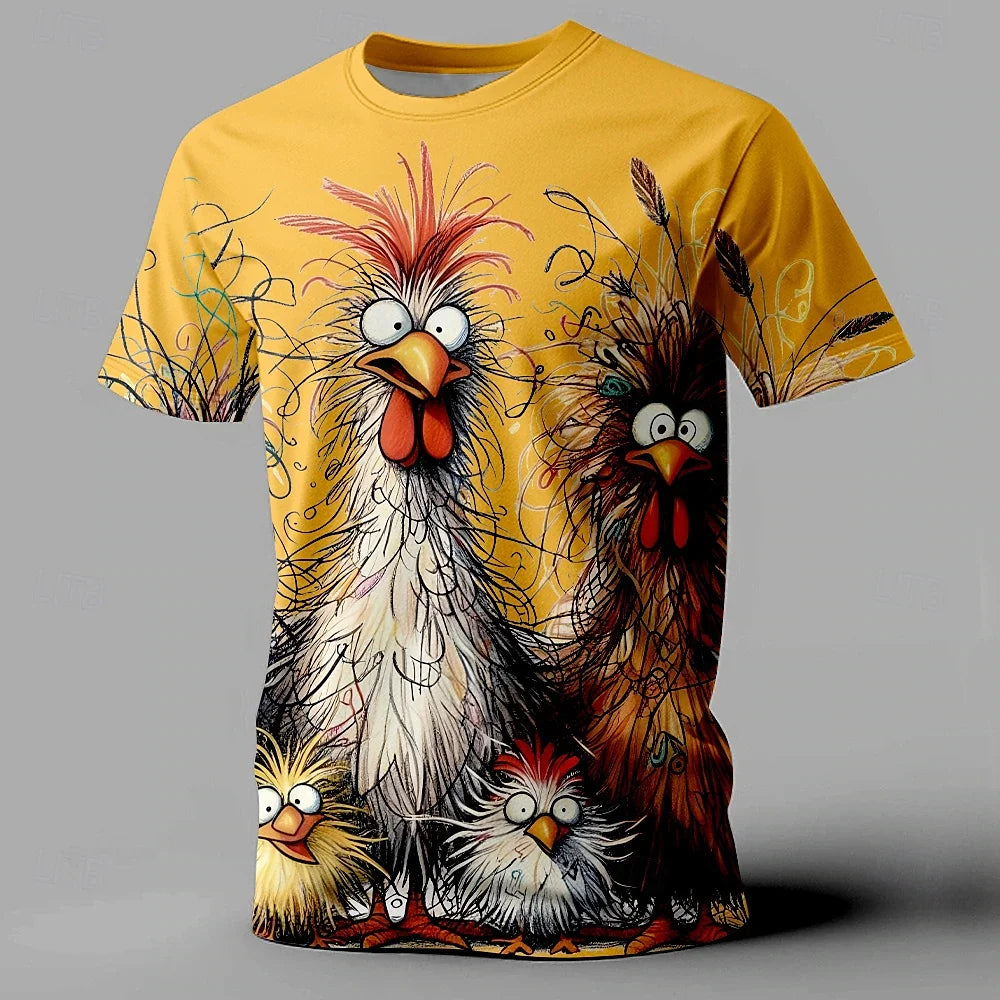 Funny Chicken Print Men&