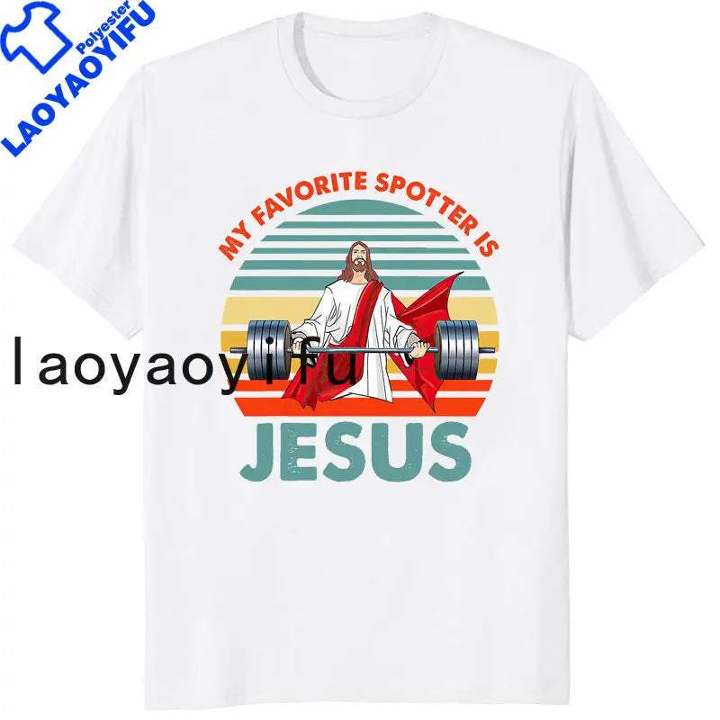 Retro Vintage Jesus Christ Gym T Shirts Men Pure Christian Faith Tee Top Short Sleeved Funny Printed Graphic Tshirt Gift