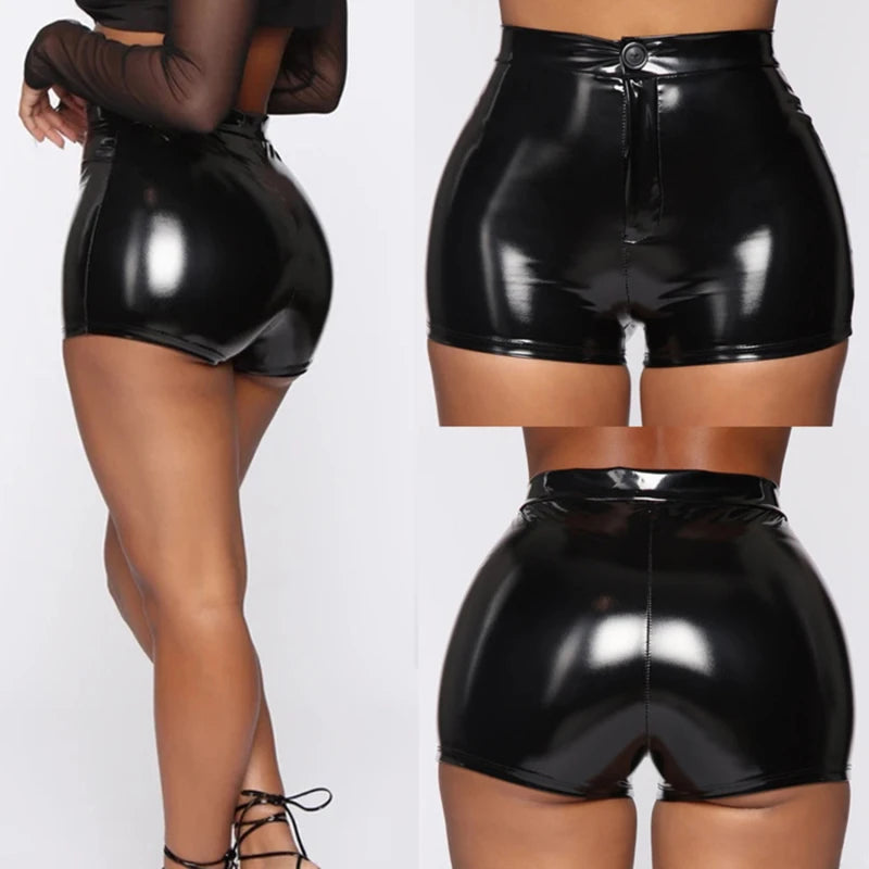 Women’s High-Waist PU Leather Shorts | Sexy Club Summer Wear